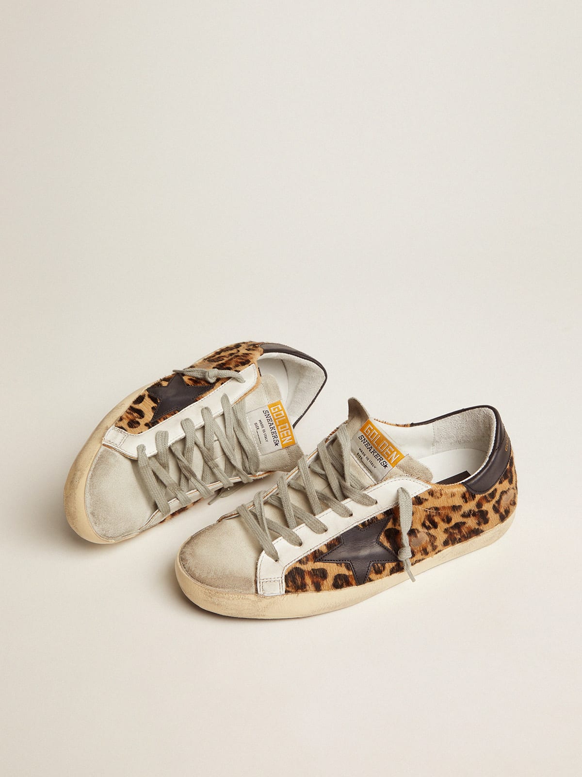 Super-Star Sneakers, leopard print & black star patch