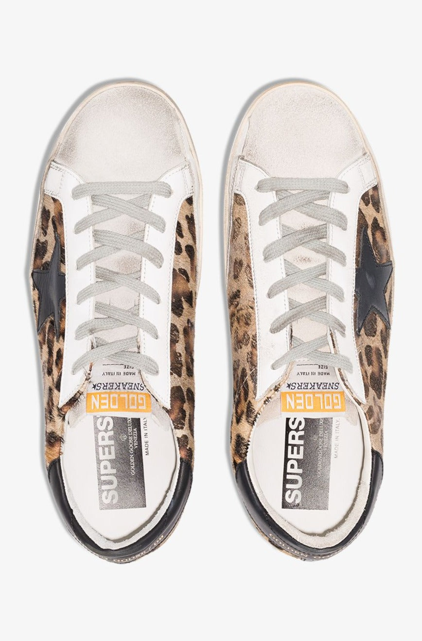 Super-Star Sneakers, leopard print & black star patch