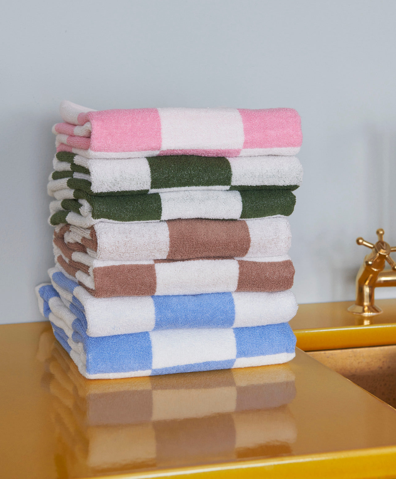 Check hand towel, 2 colours