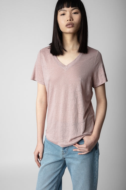Atia linen tee, powder