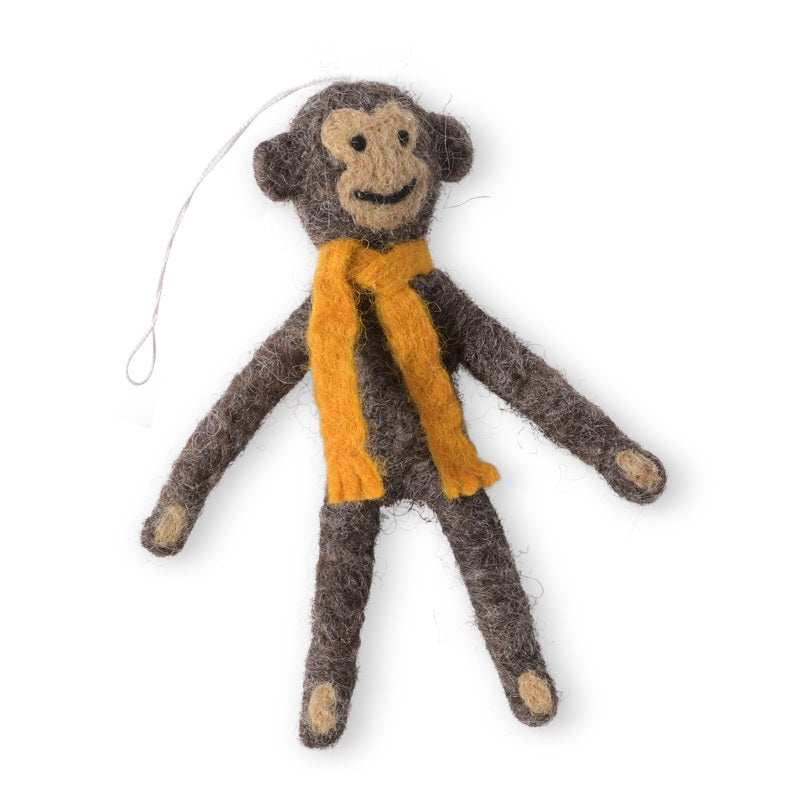Woollen monkey hanging ornament
