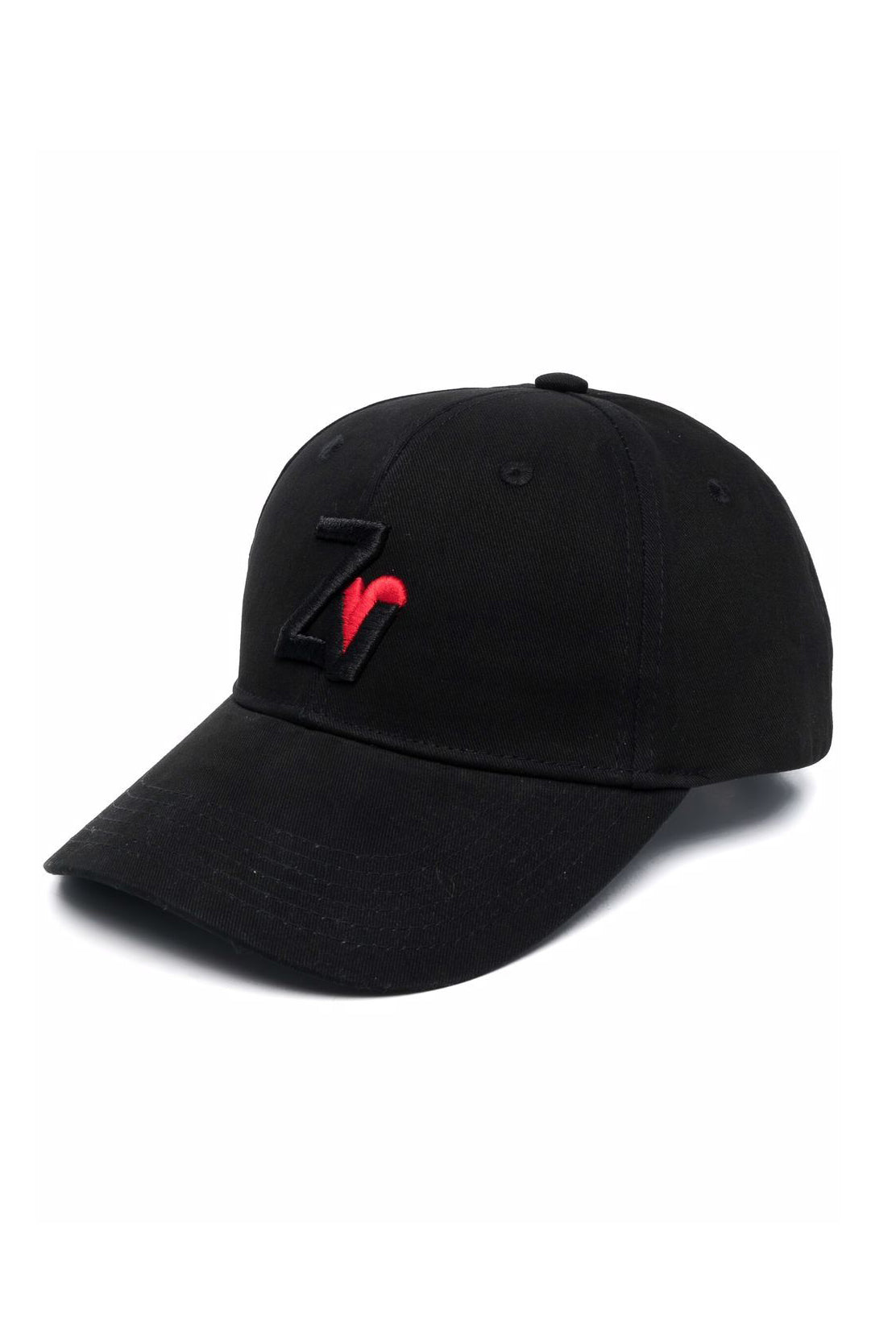 Embroidered-logo baseball cap, black