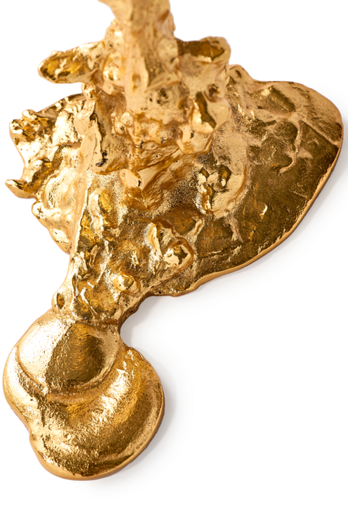 Drip L candle holder, gold