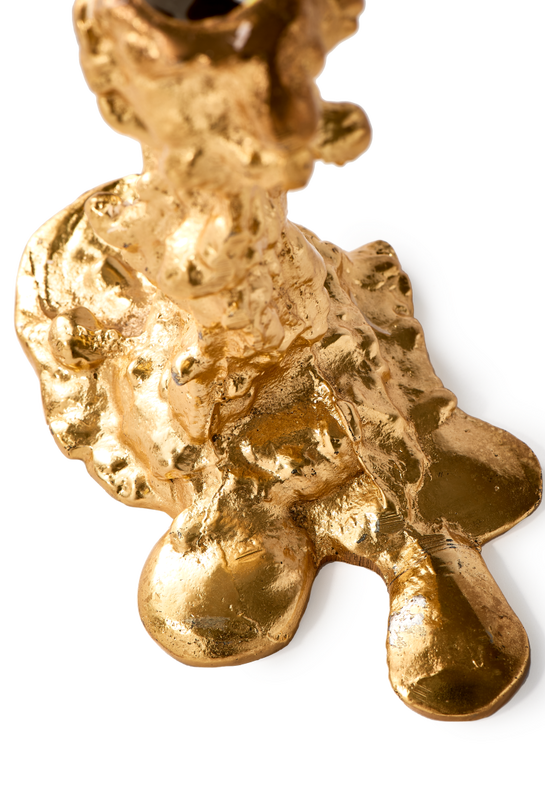 Drip candle holder, gold (XXL)