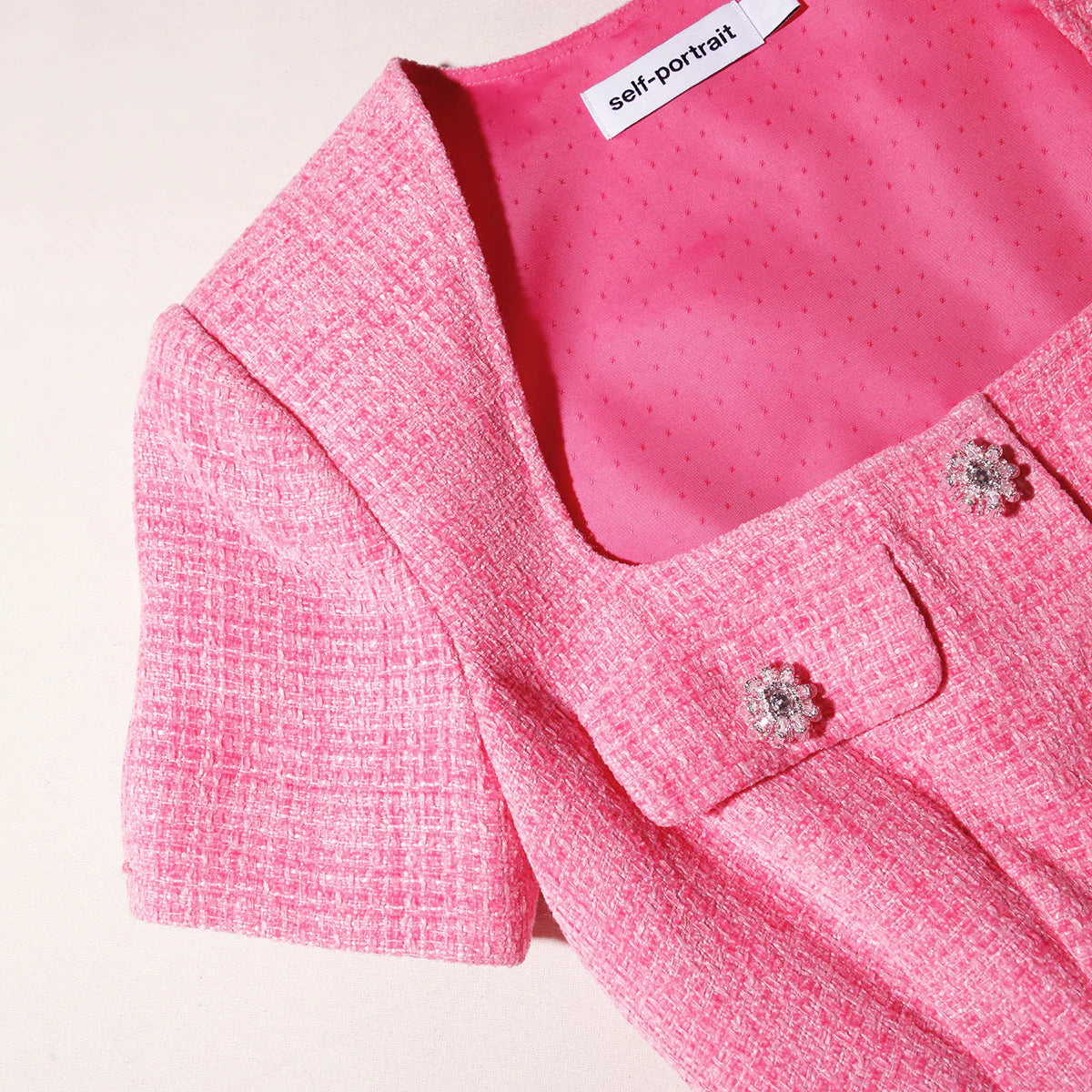 Boucle chiffon midi dress, pink