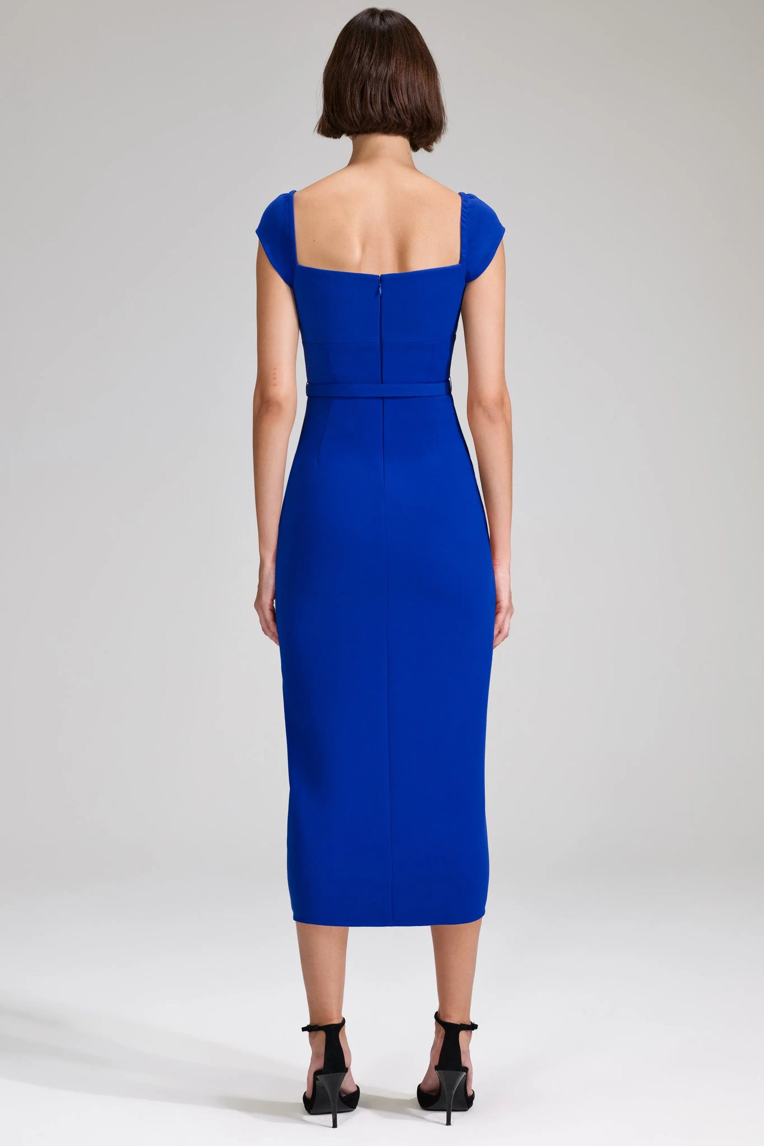 Crepe midi dress, cobalt blue