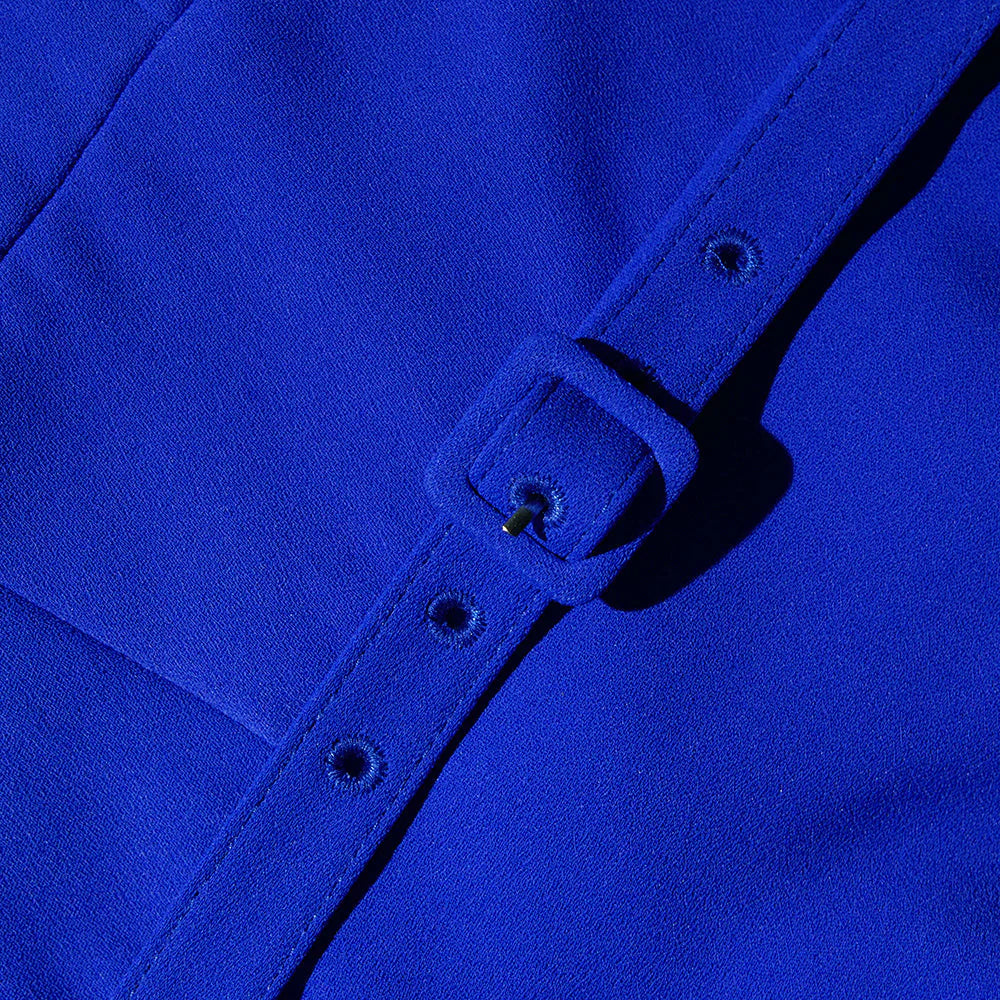 Crepe midi dress, cobalt blue
