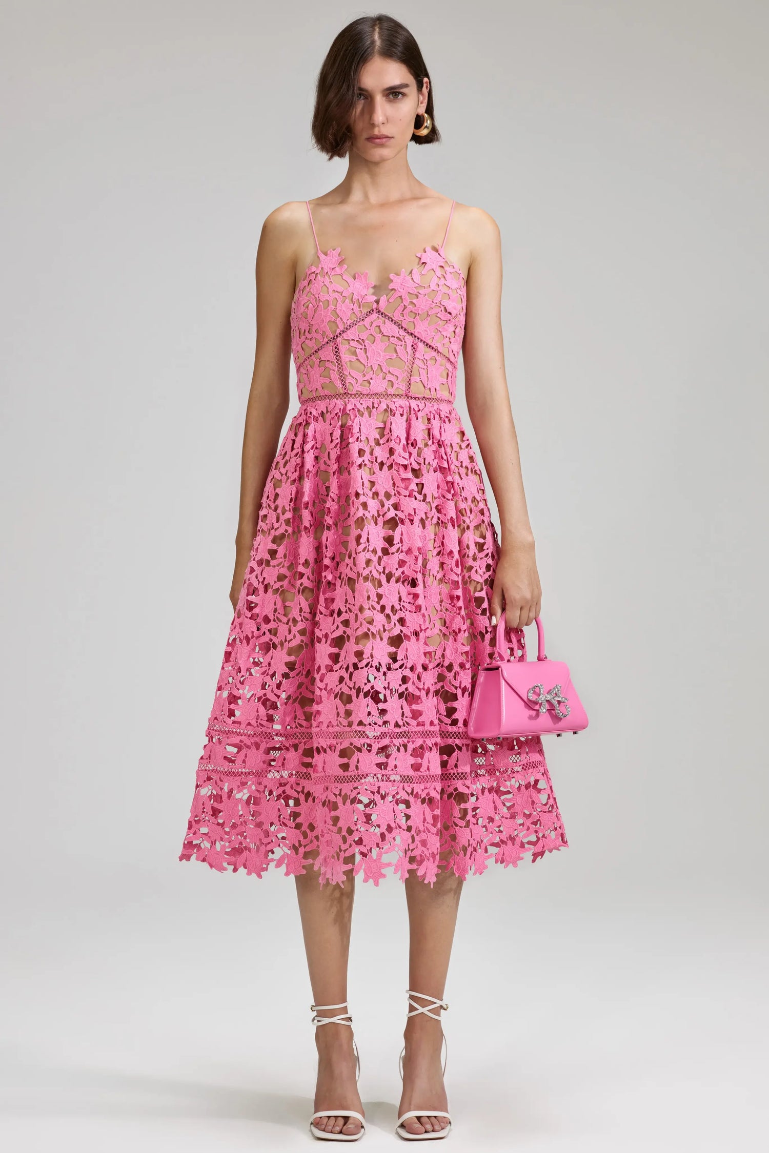 Azaelea lace midi dress, pink