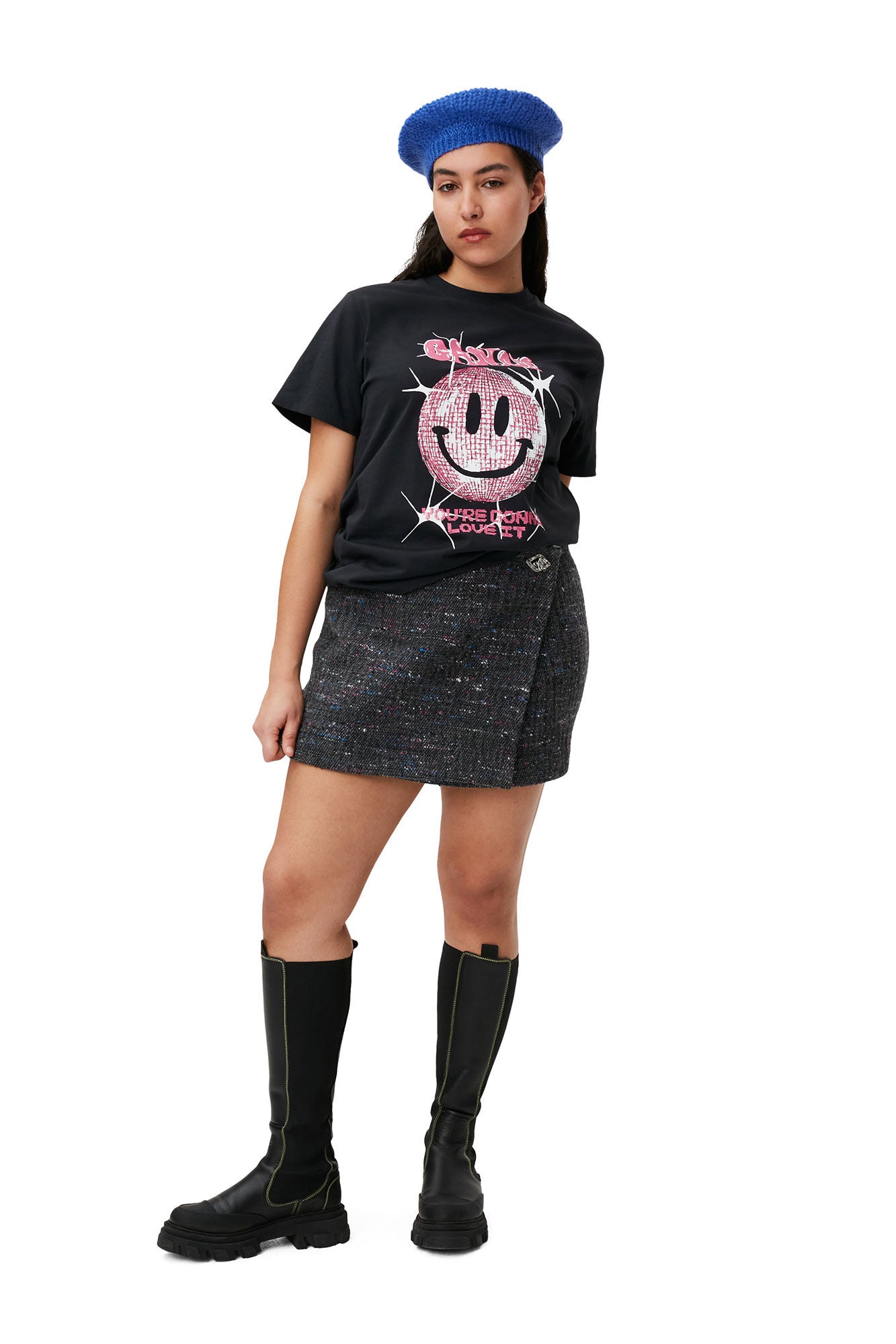 Smiley Relaxed T-shirt, washed black
