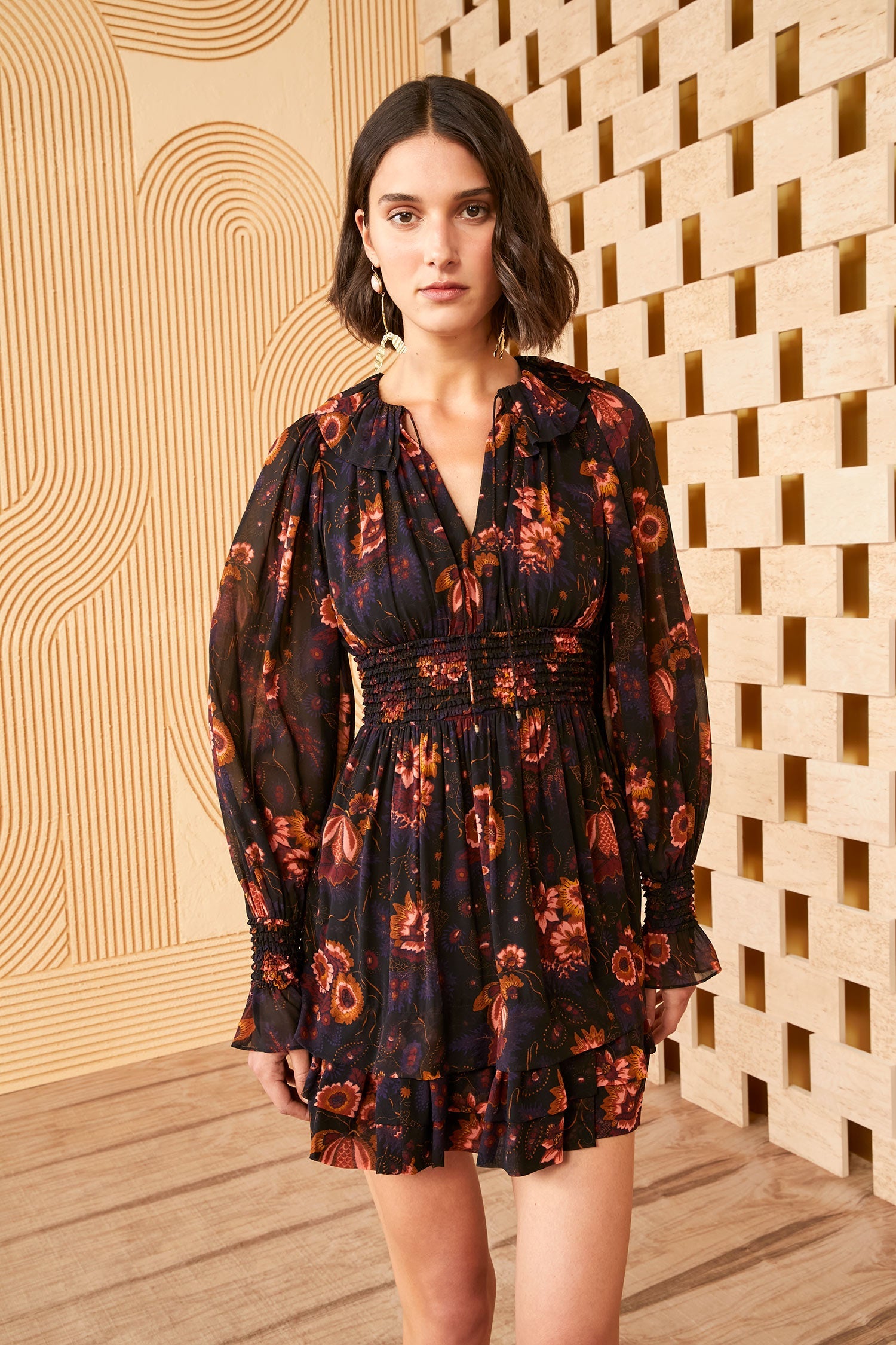 Adara floral-print dress