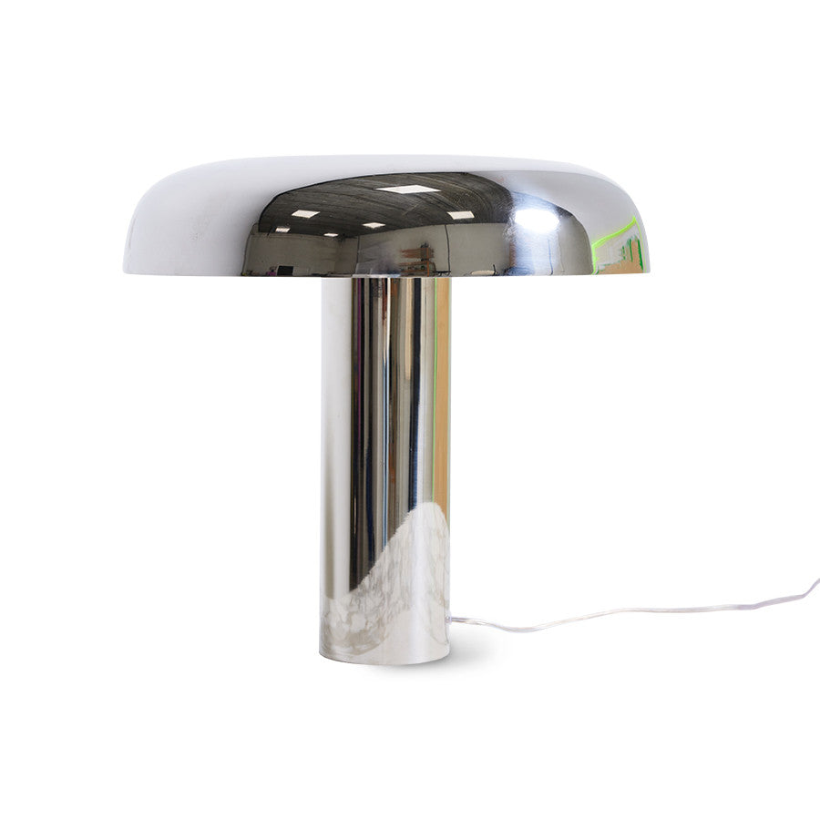 Table lamp Mushroom, chrome finish