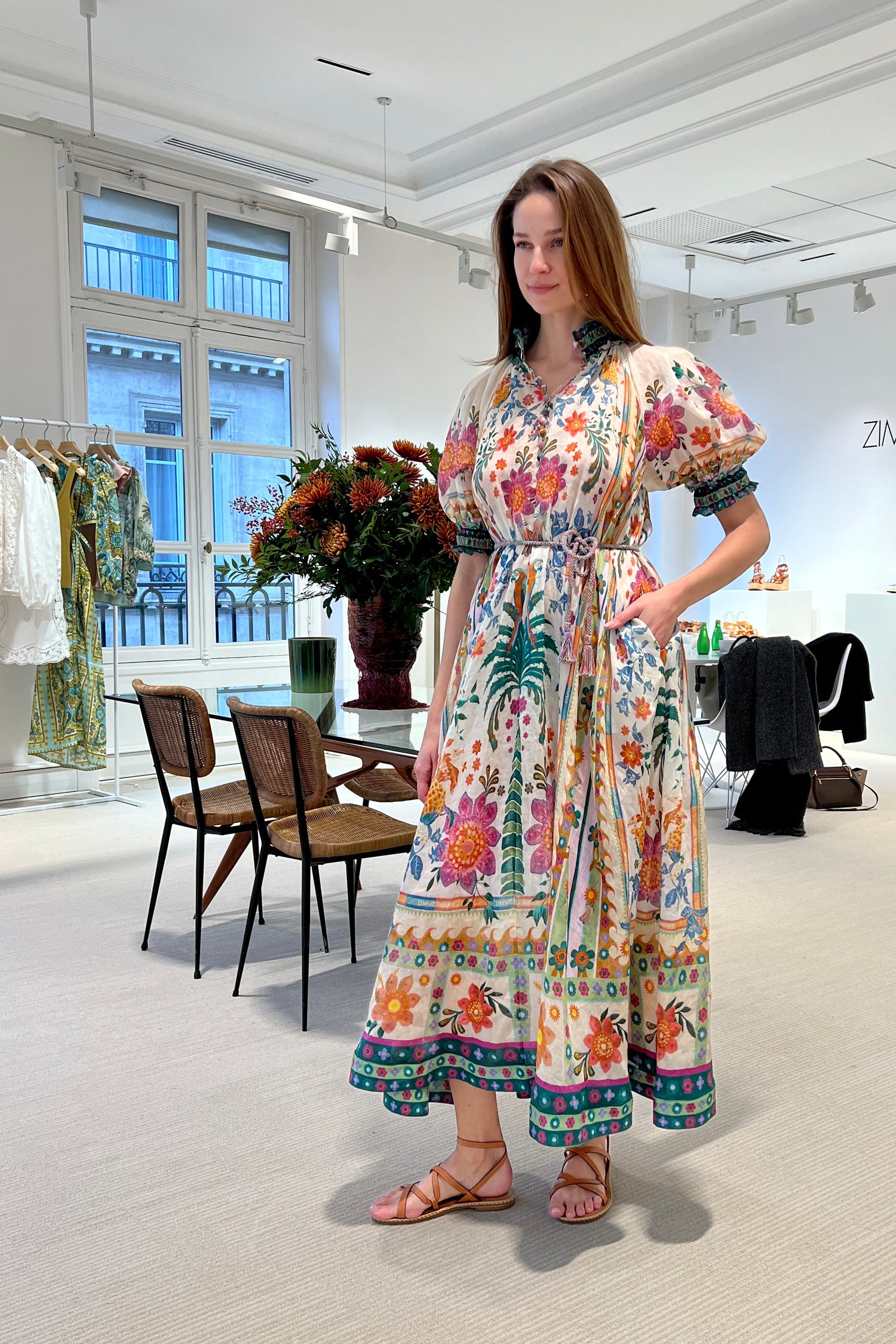 Ginger swing maxi dress, multicoloured