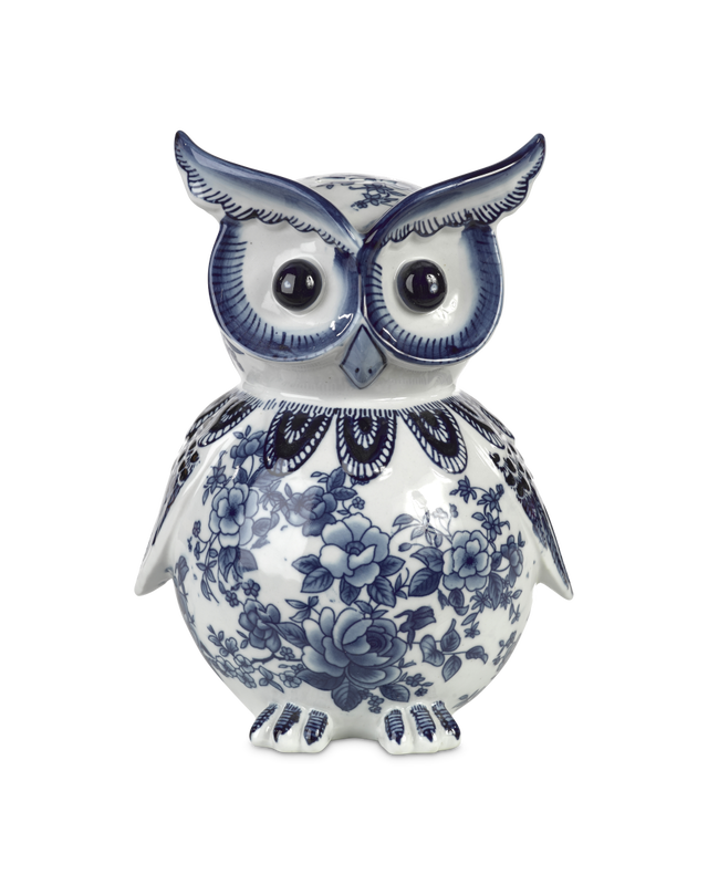 Owl Piggy Bank, Blue