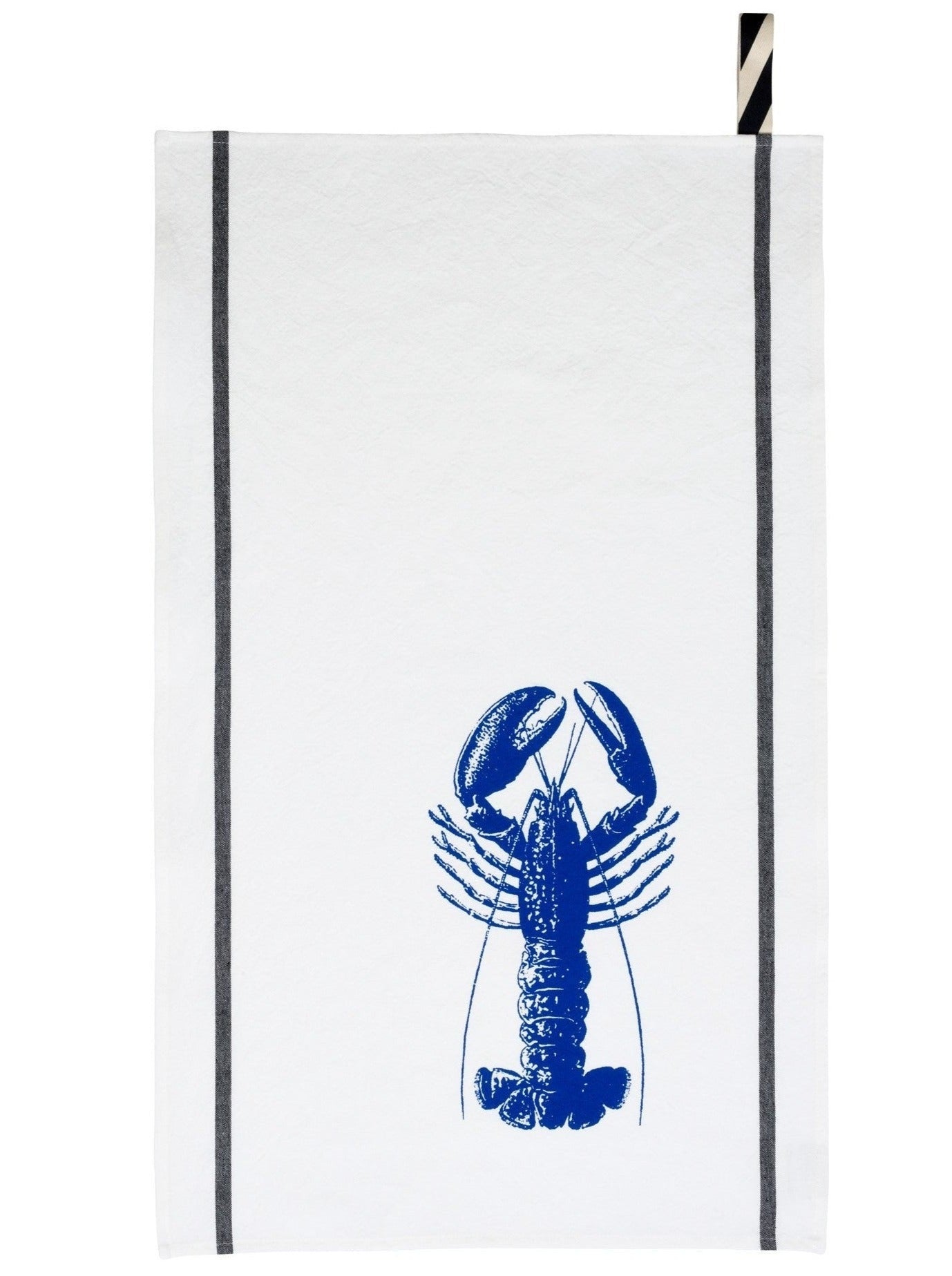 Blue Lobster Tea towel off-white