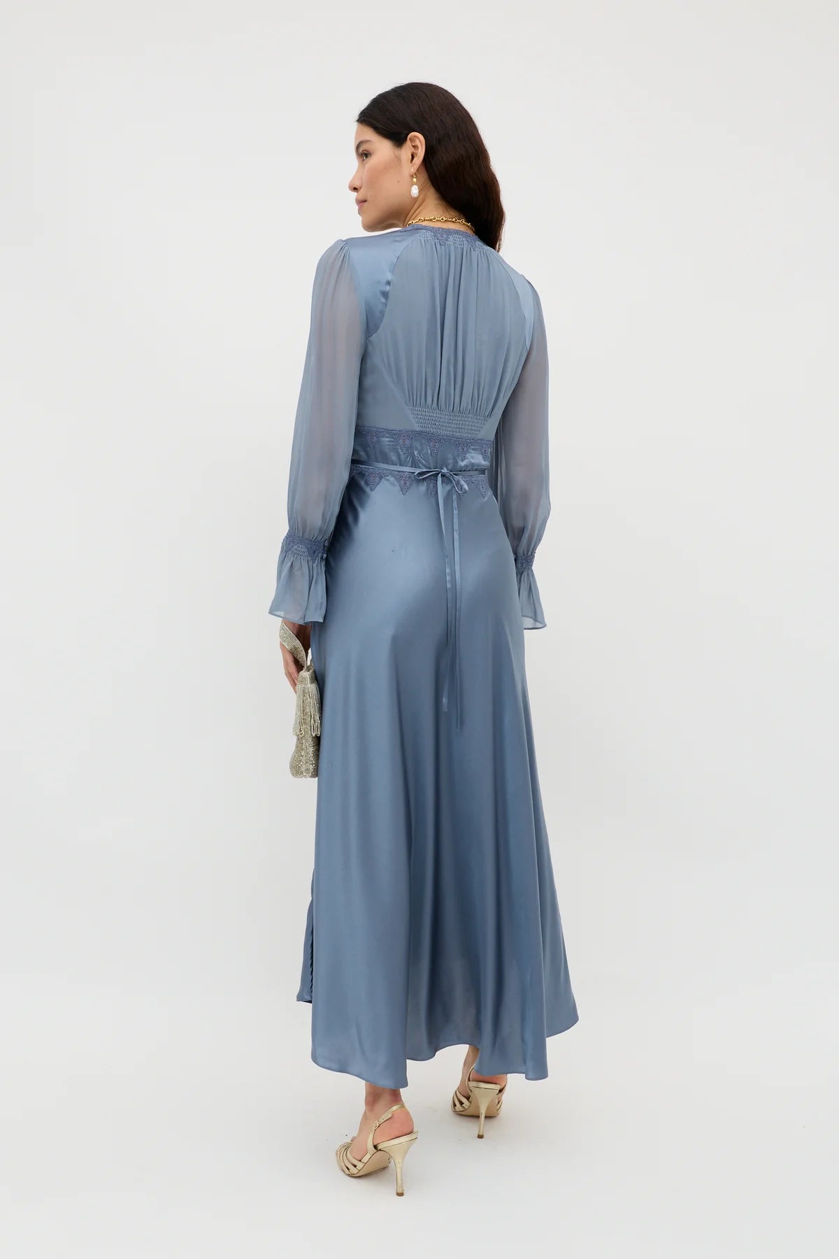 Arlena dress, stone blue