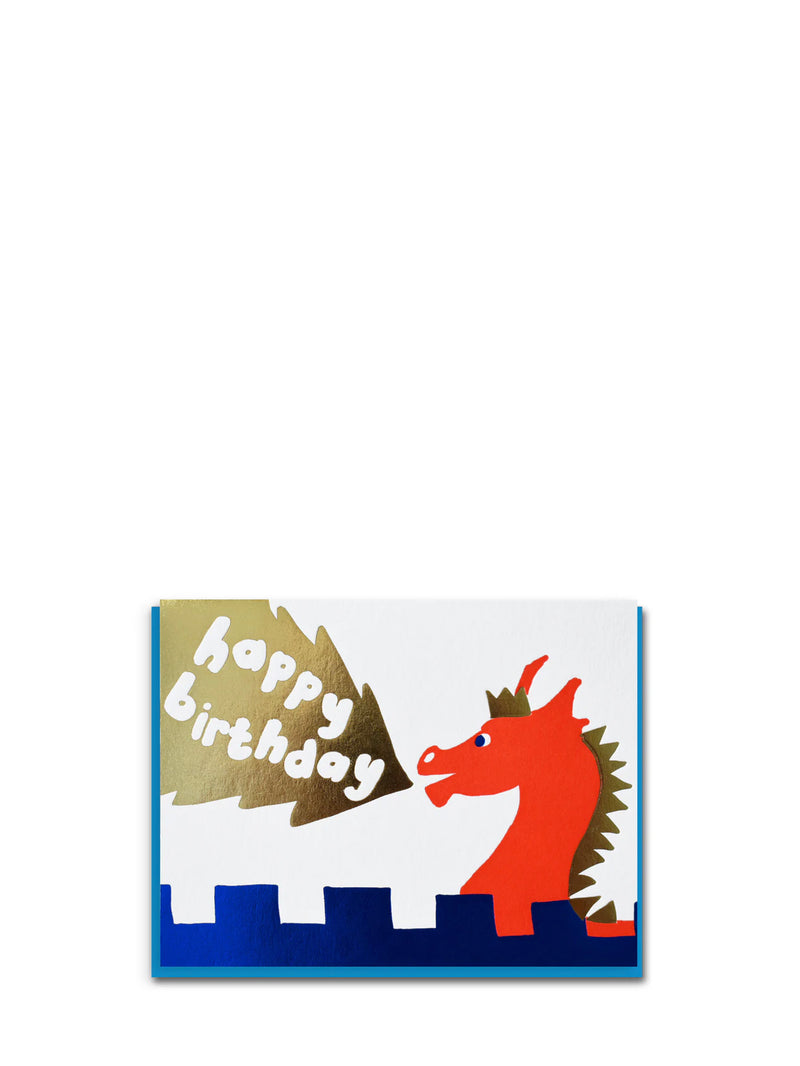Joyful red dragon, birthday card