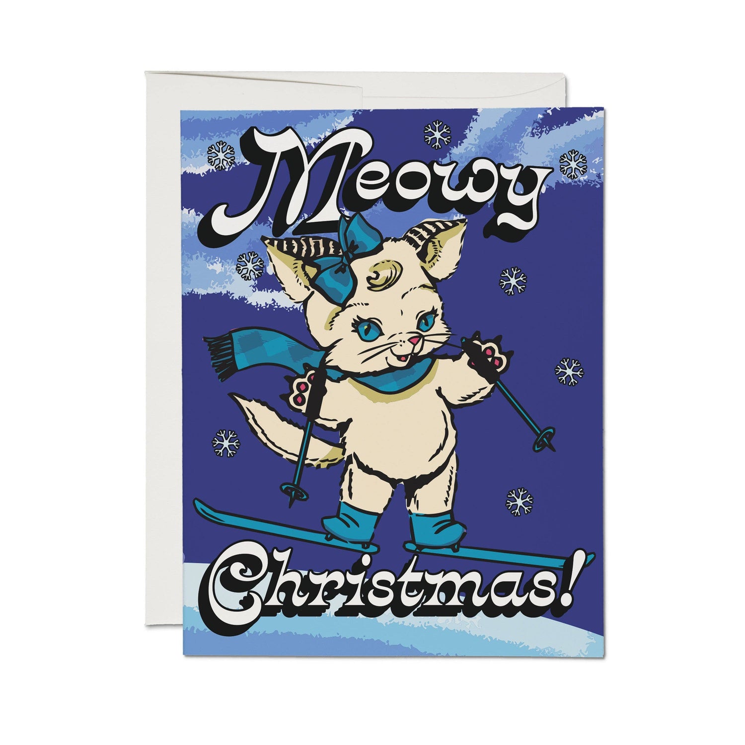 Snow kitten Christmas card