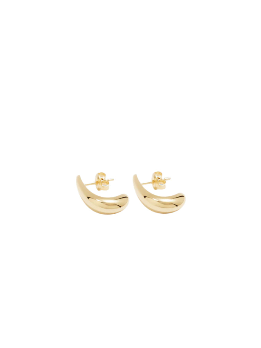 Dualism Sculptural earrings, gold plated