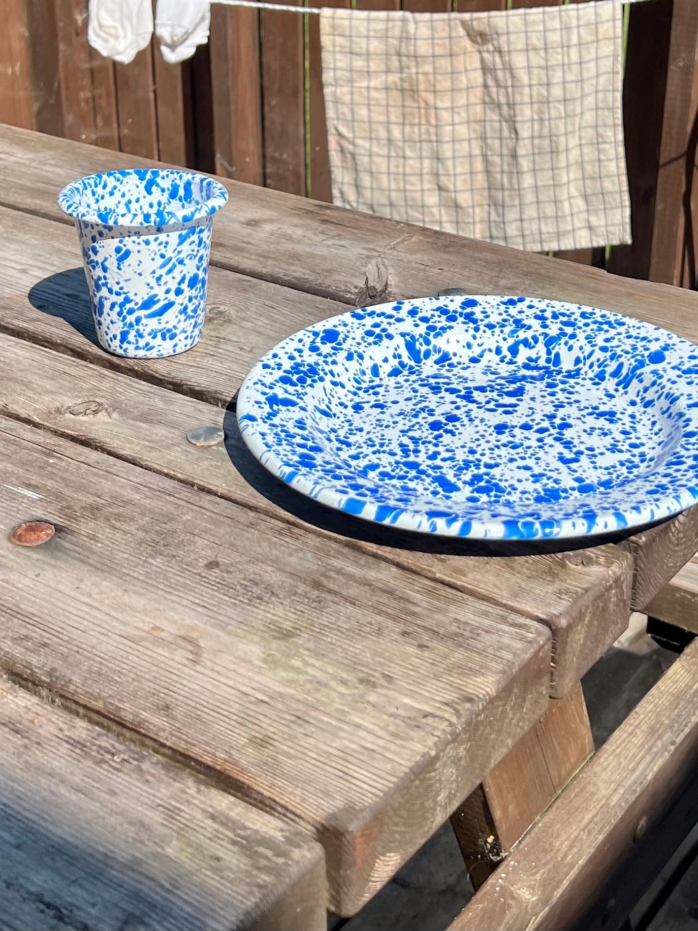 Dinner Plate, blue splatter
