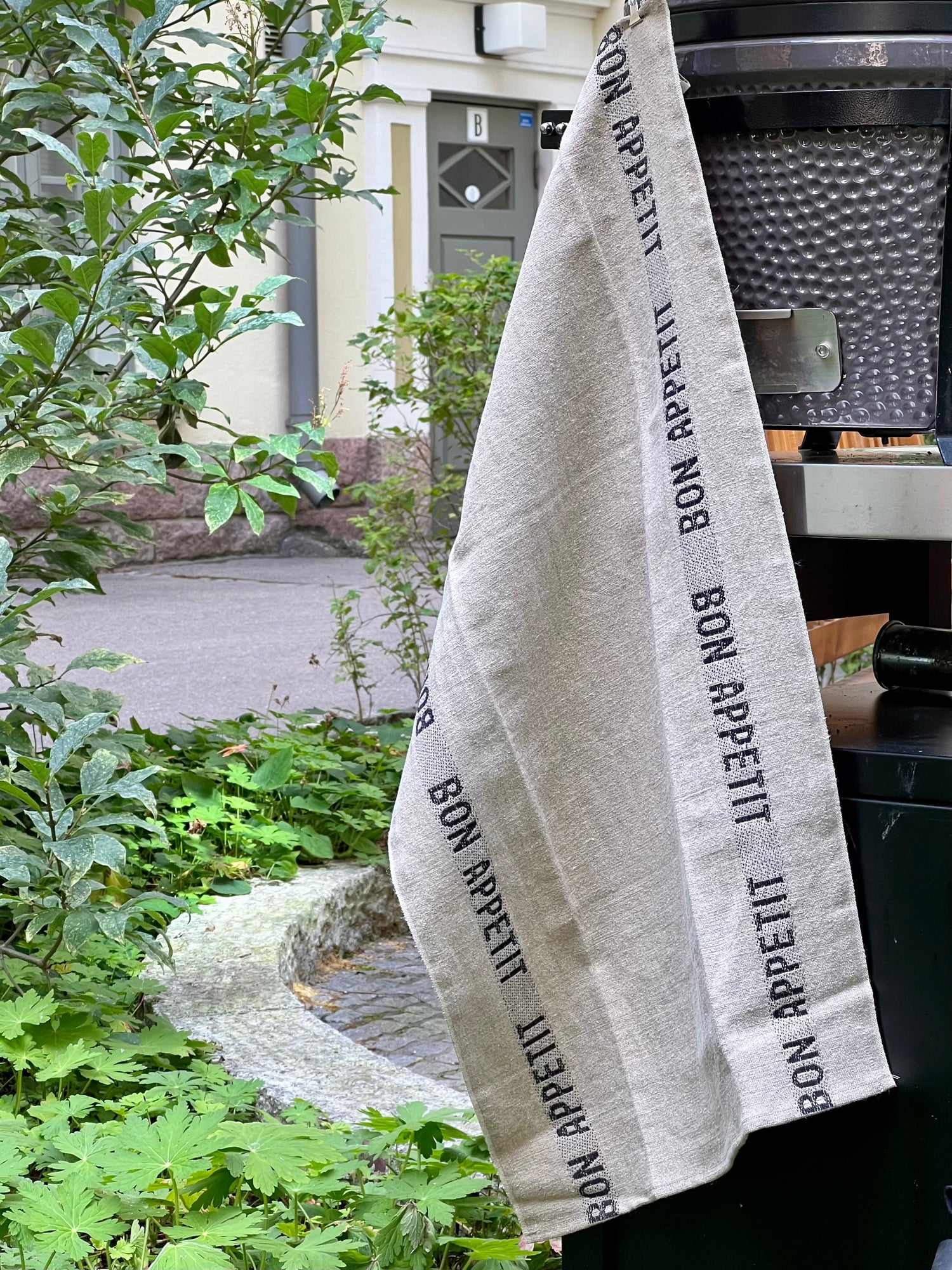 Tea Towel Bon Appetit, lin/noir