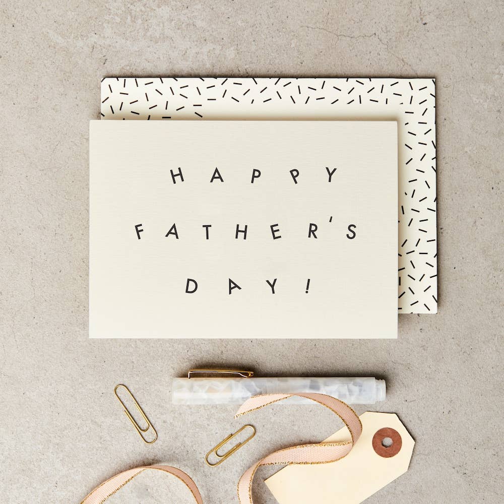 Tottering typography father's day card