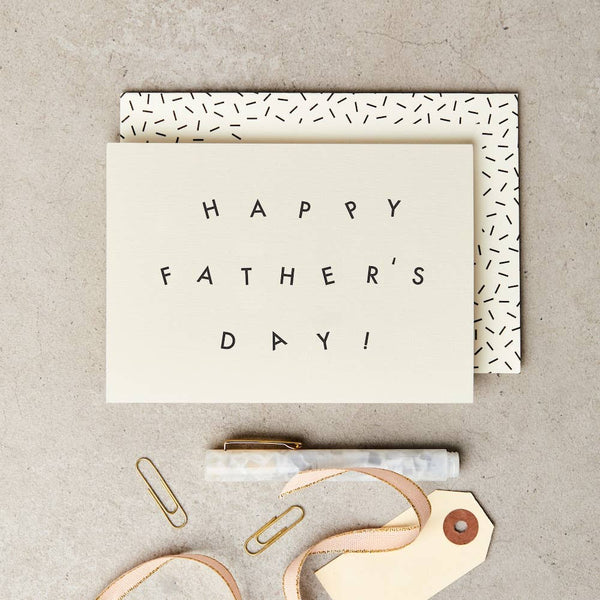 Tottering typography father's day card