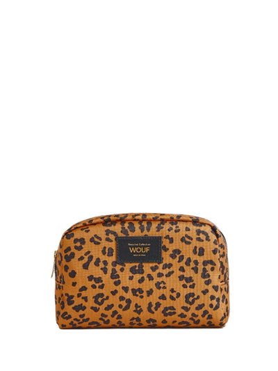 Tan Leopard Spot Agar Toiletry Bag (21cm)