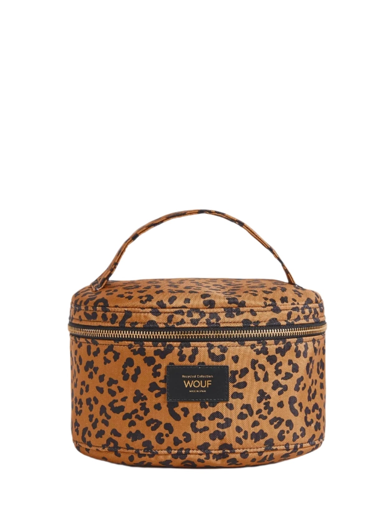 Tan Leopard Spot Agar Vanity Bag (23cm)