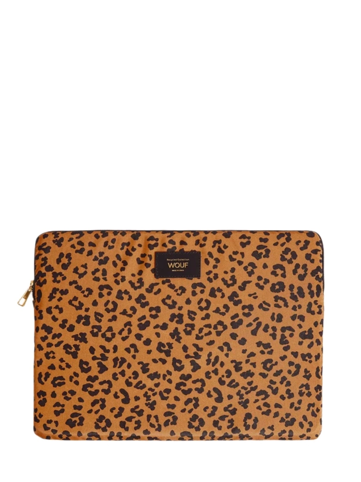 Tan Leopard Spot Agar Laptop Sleeve, large (15