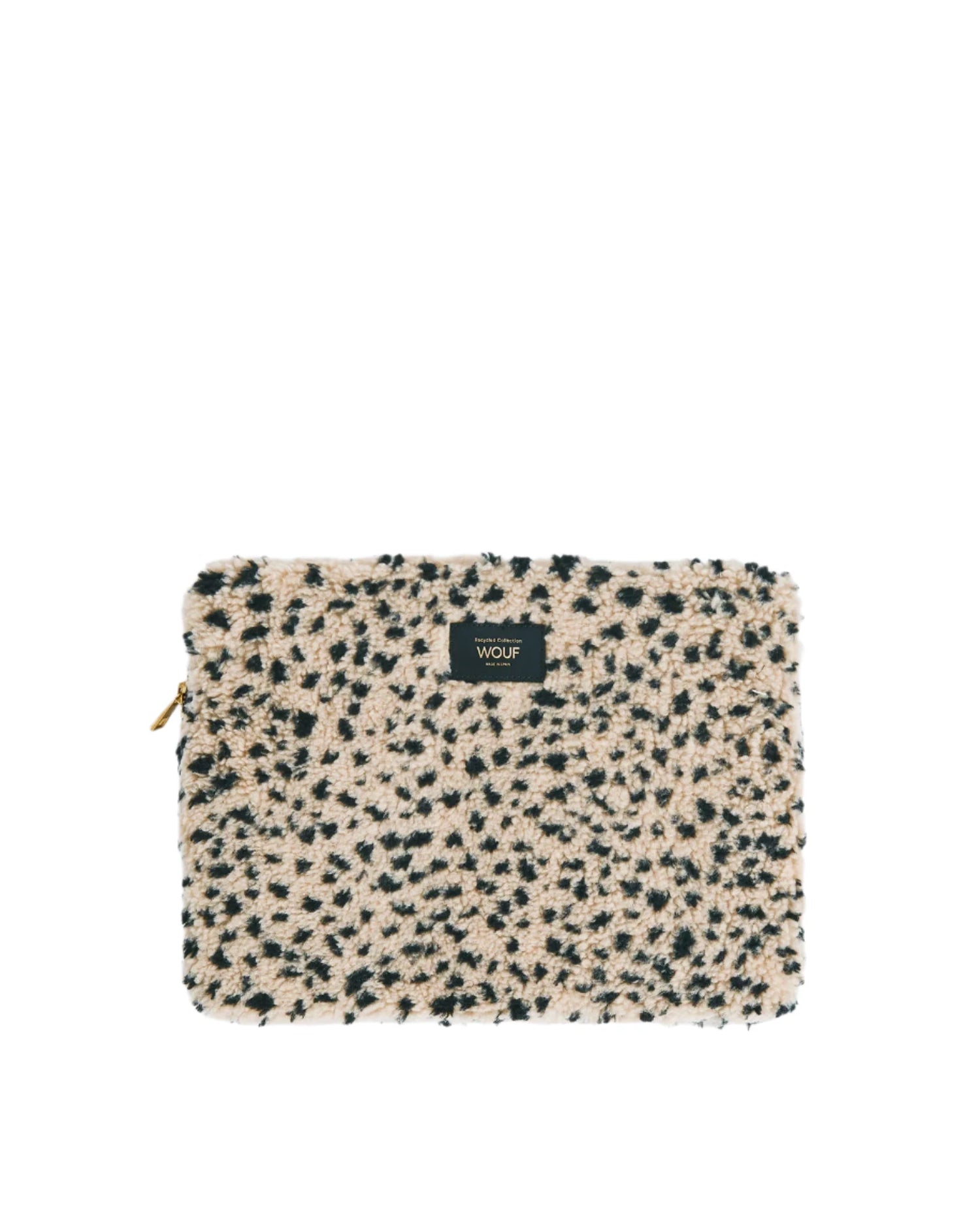 Faux Fur Leopard Spot Clem Laptop Sleeve, small (13