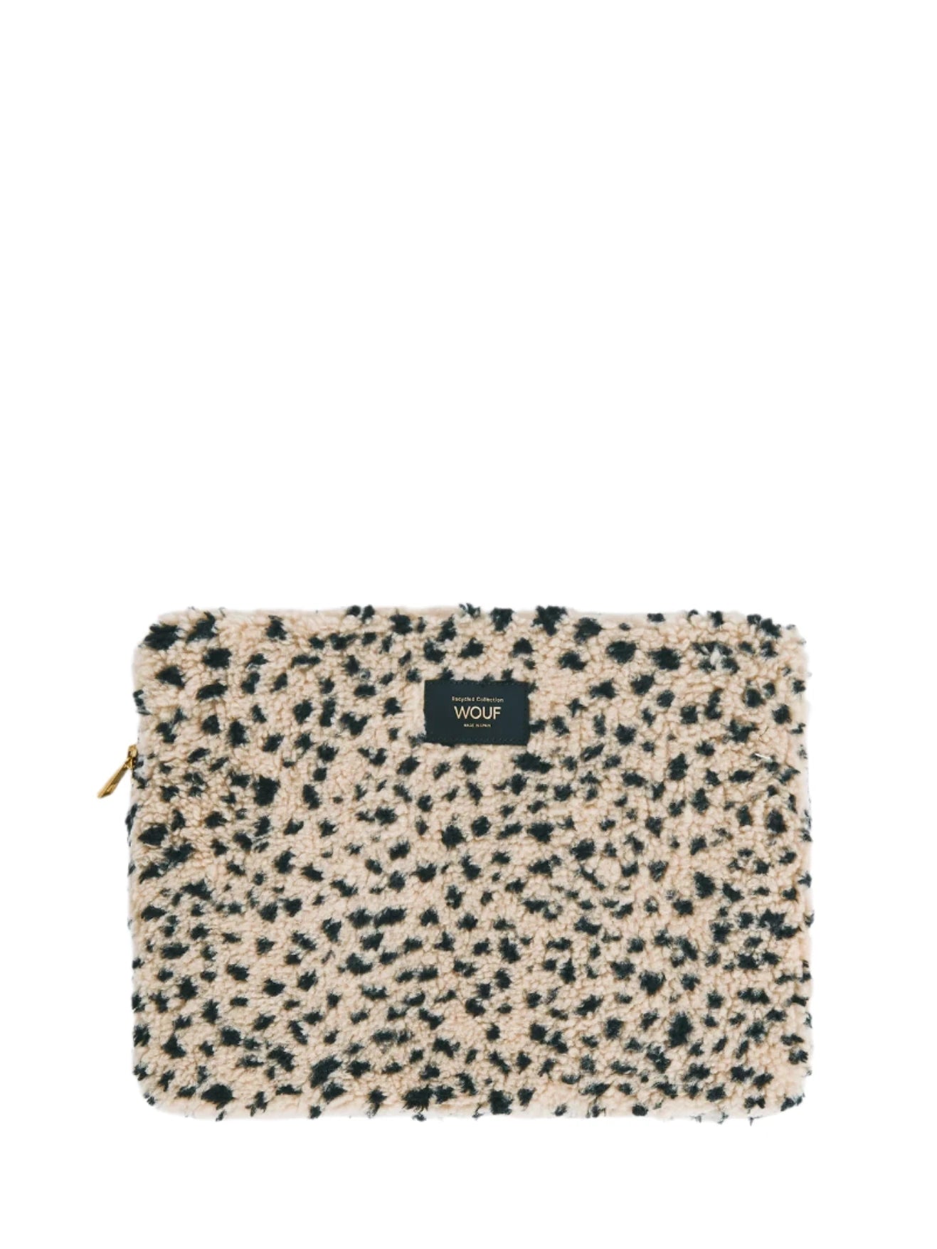 Faux Fur Leopard Spot Clem Laptop Sleeve, small (13