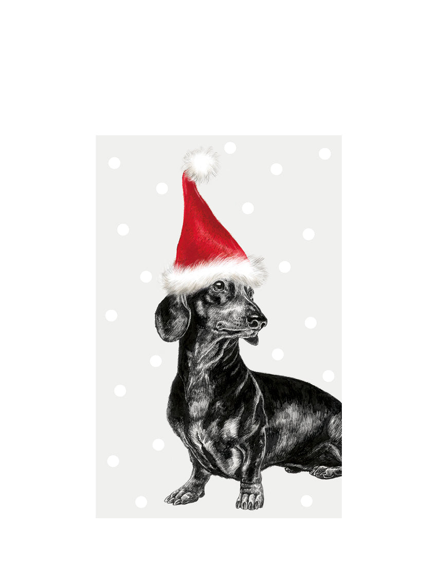 Dachshund Christmas greeting card