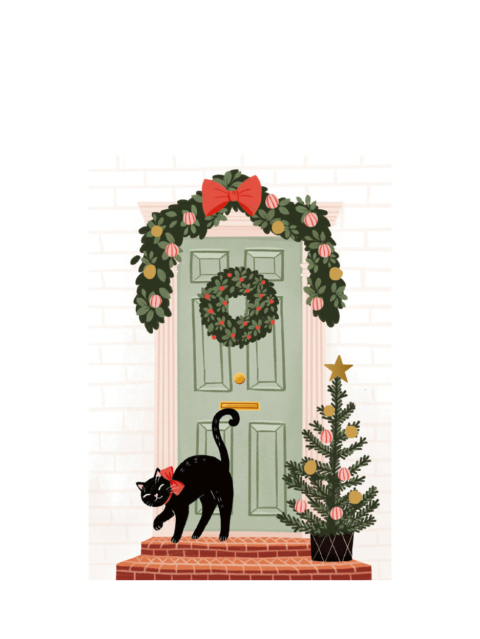 Christmas door postcard, Kaisu Sandberg