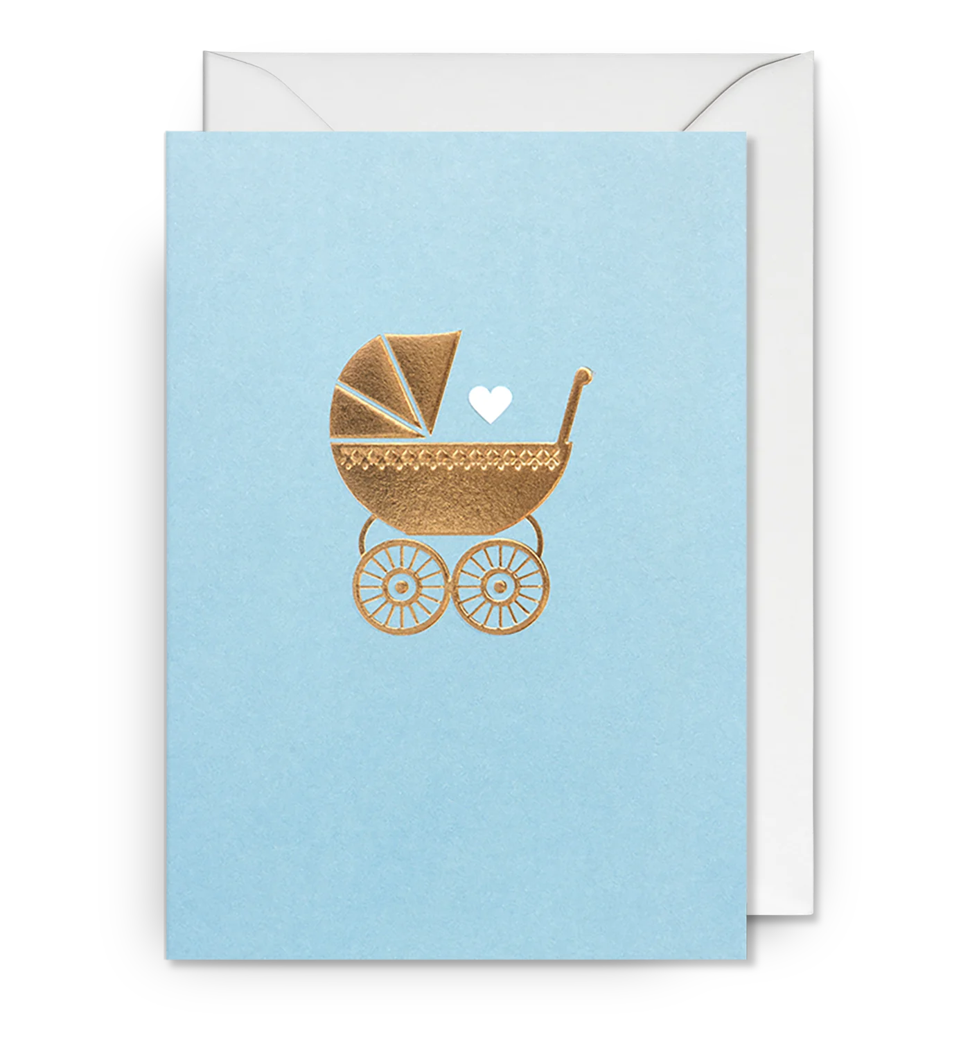 Golden Prams Pastel Blue New Baby Card