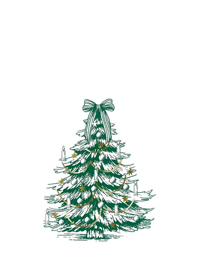 Christmas tree shaped cocktail napkins, pack of 16