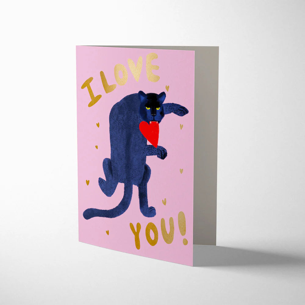 Big cat panther, love & friendship card
