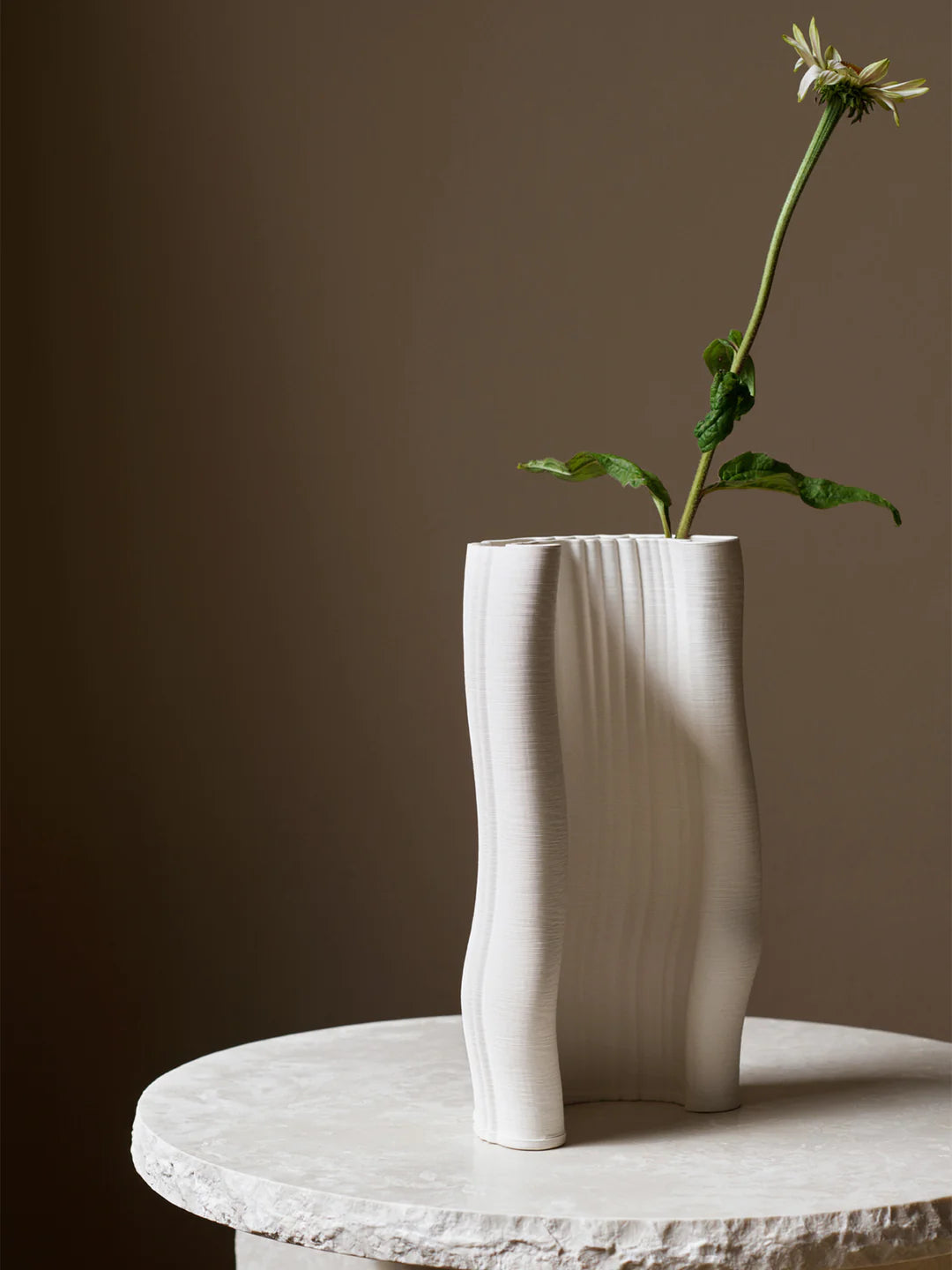 Vase Moire (30 cm), ivory
