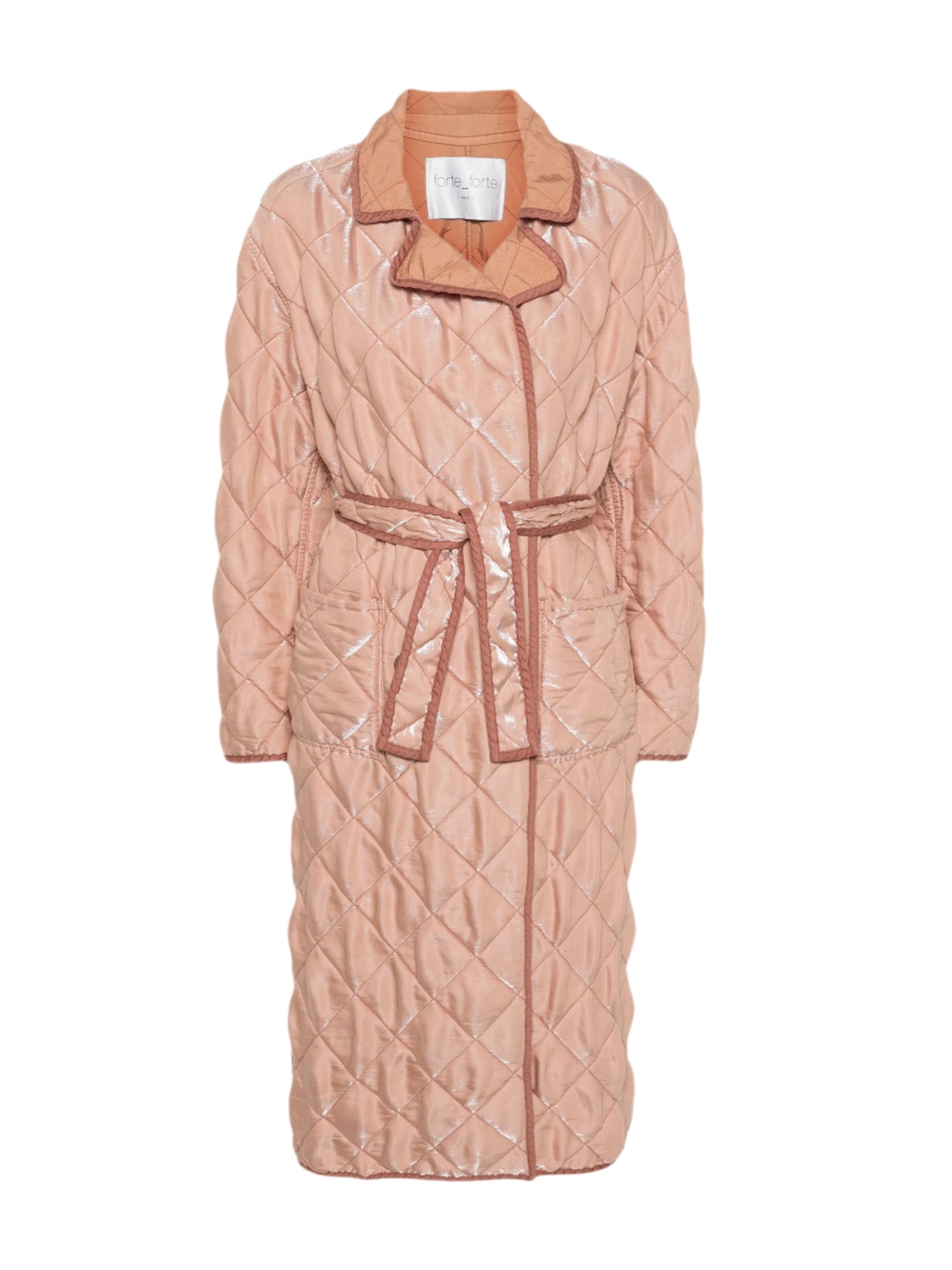 Liquid matelassé quilted trench, honey