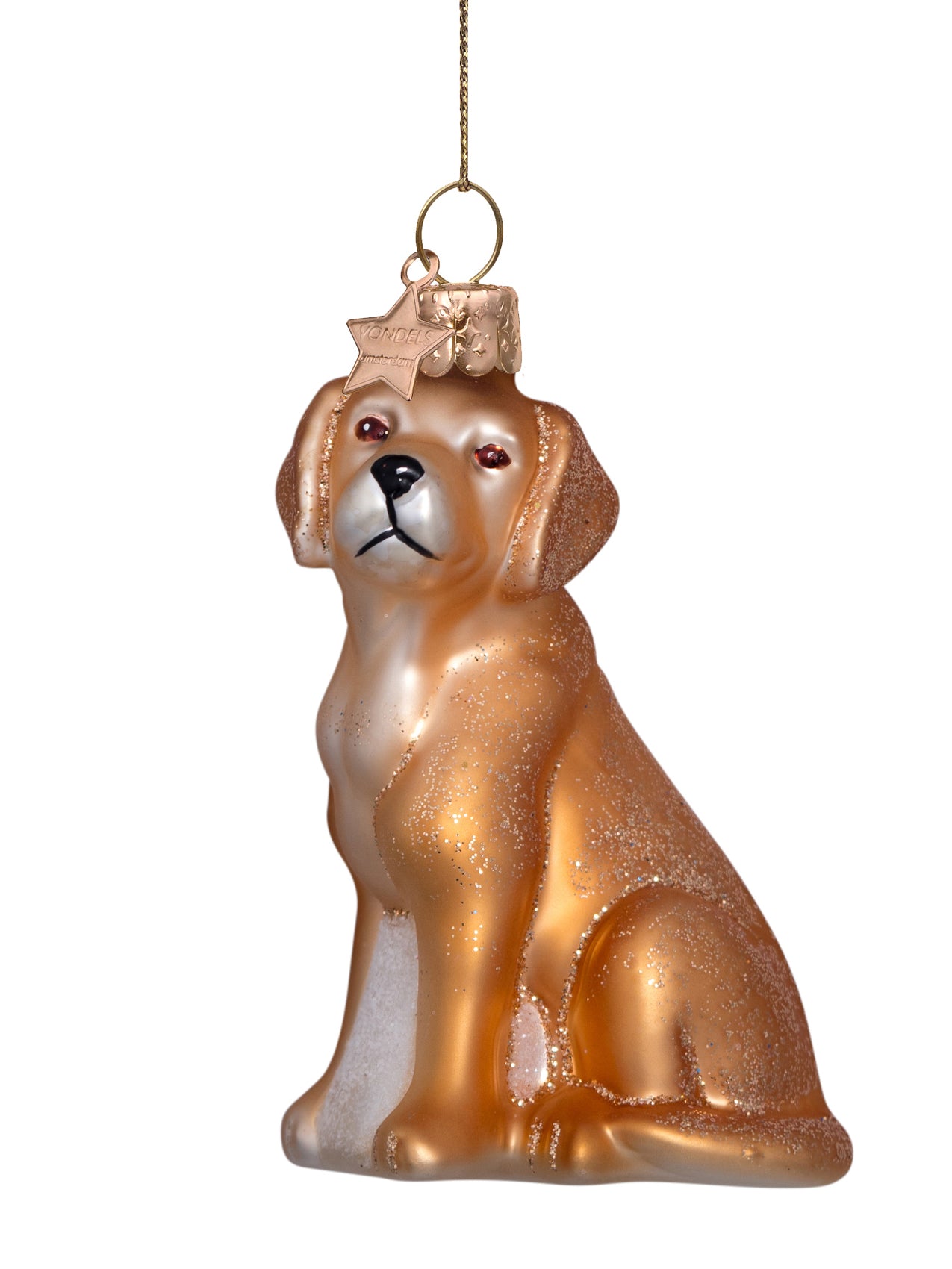 Blond matt labrador glass ornament (9cm)
