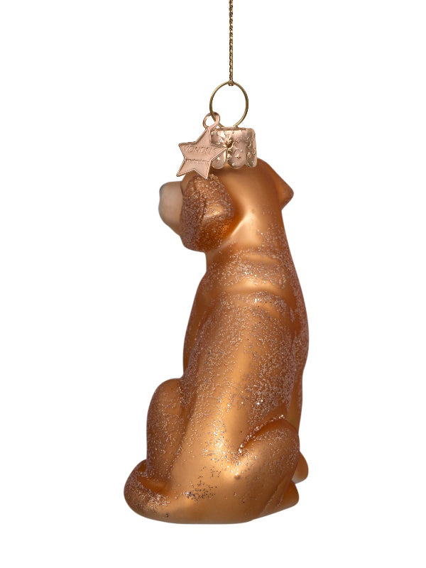 Blond matt labrador glass ornament (9cm)
