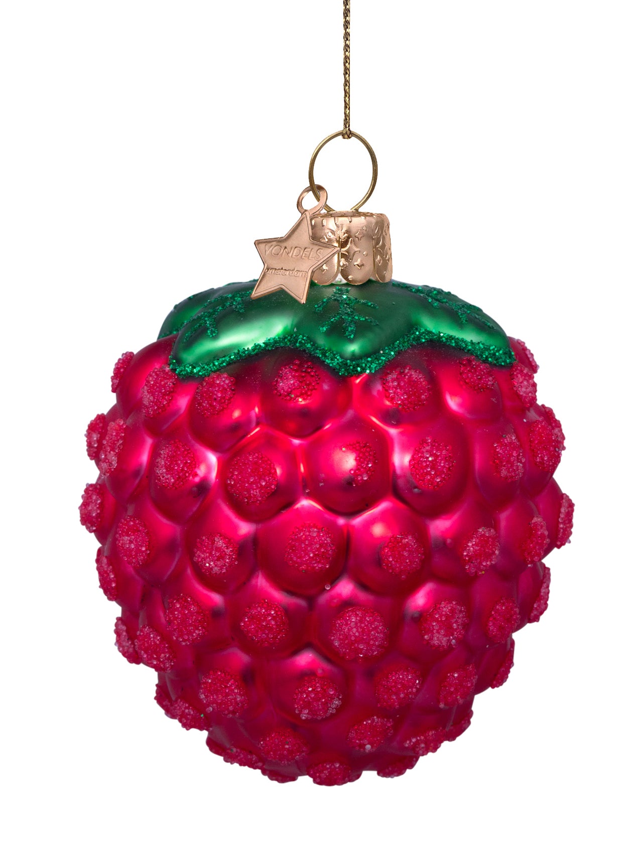 Raspberry glass ornament (6,5cm)