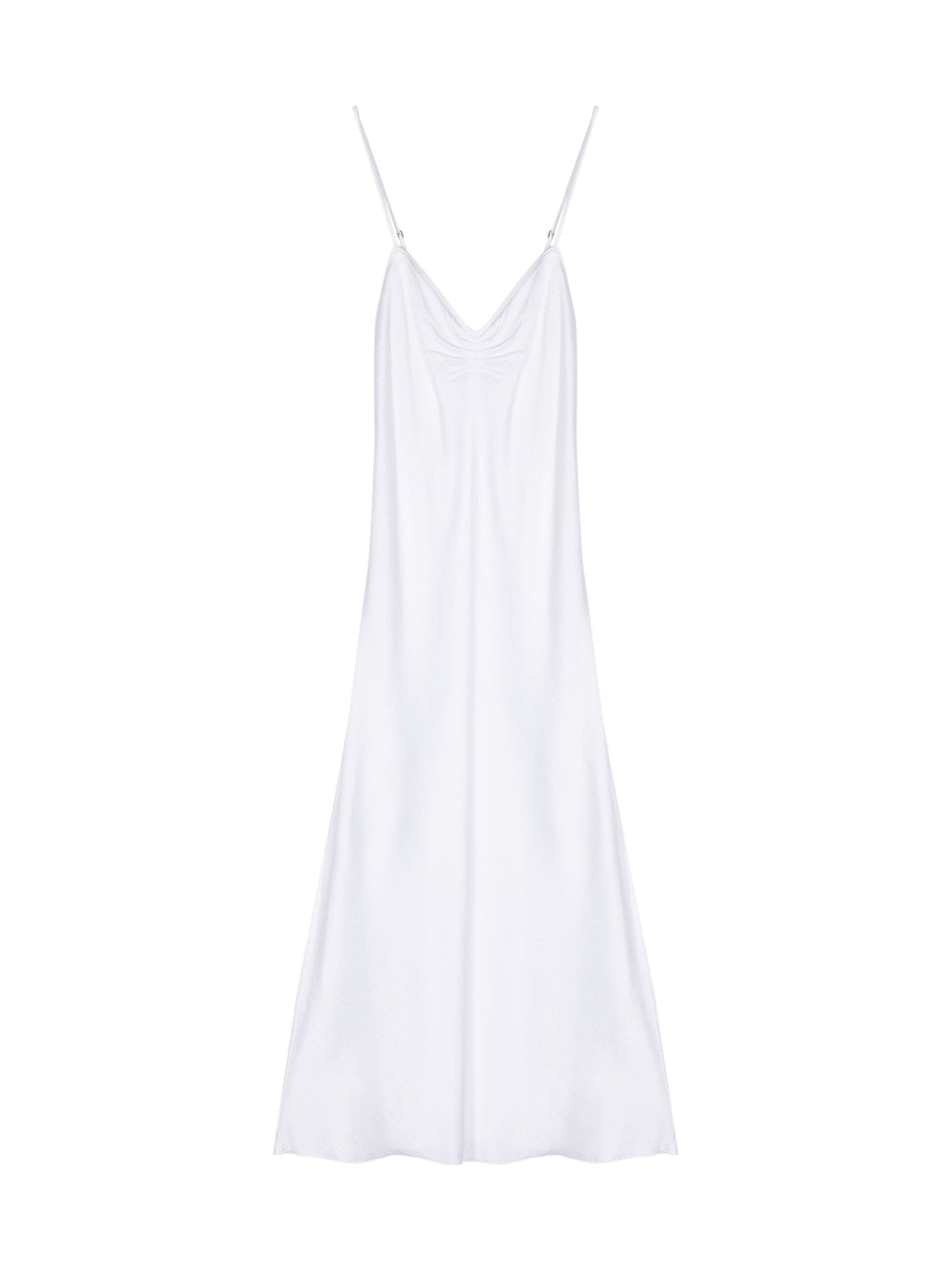 Viscose Satin Strap Dress, white