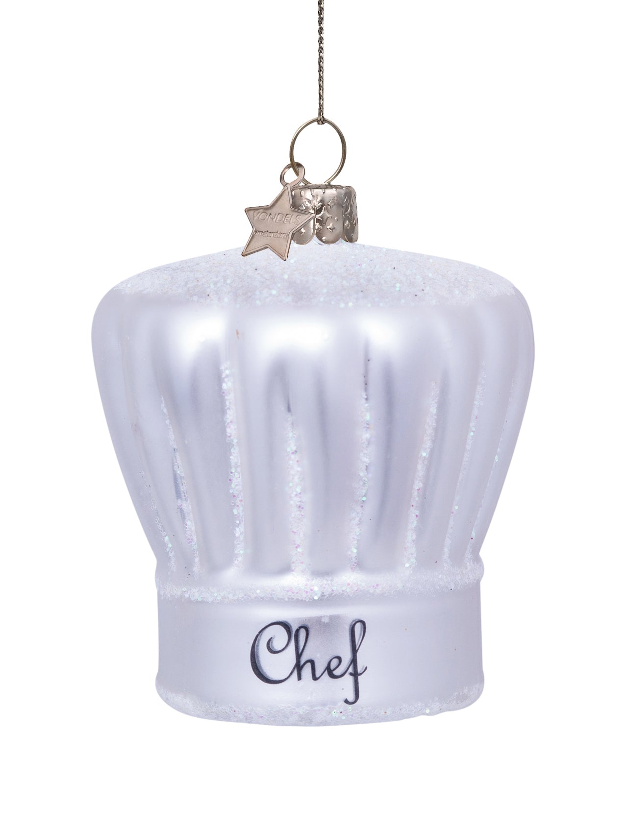 Chef's hat glass ornament