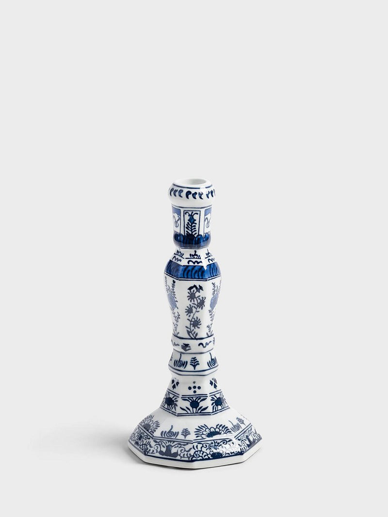 Delftware porcelain candle holder, delft blue