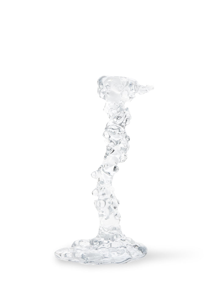 Drip candle holder, glass (L)