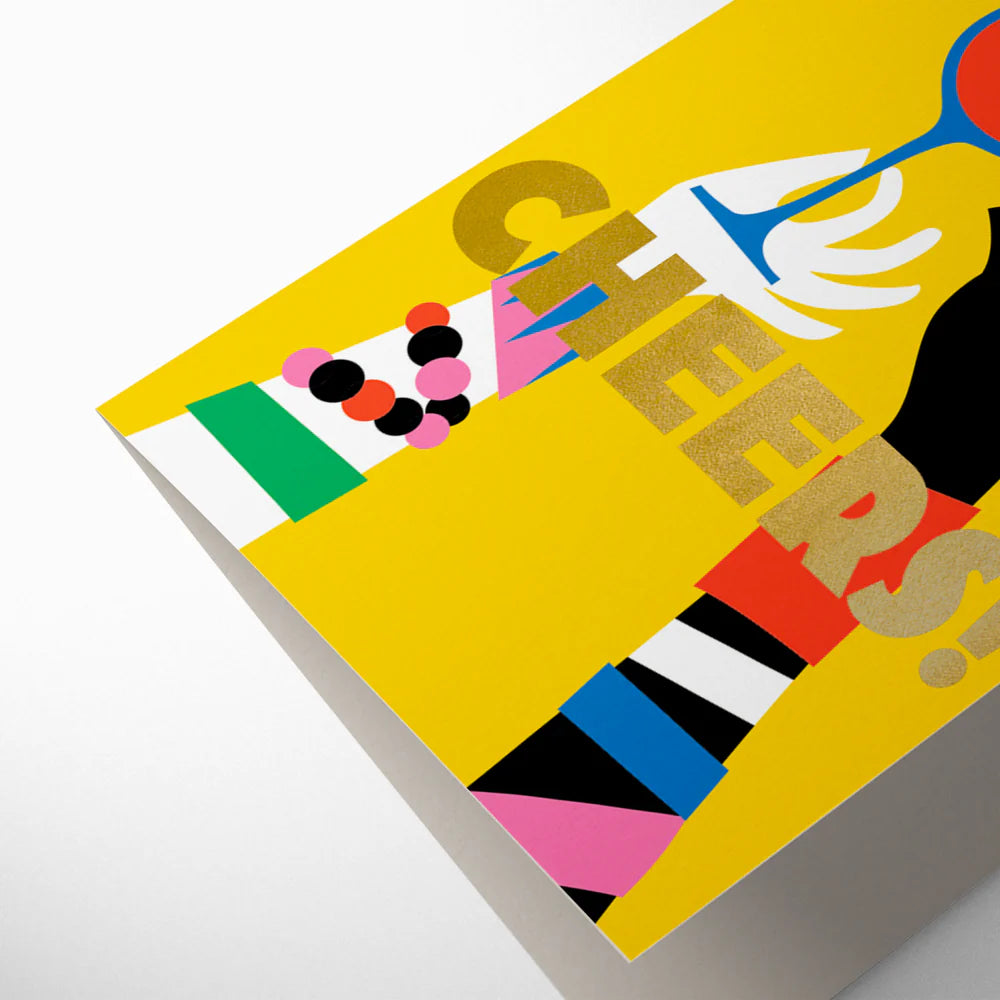 Cheers! yellow congratulations card for all occasions