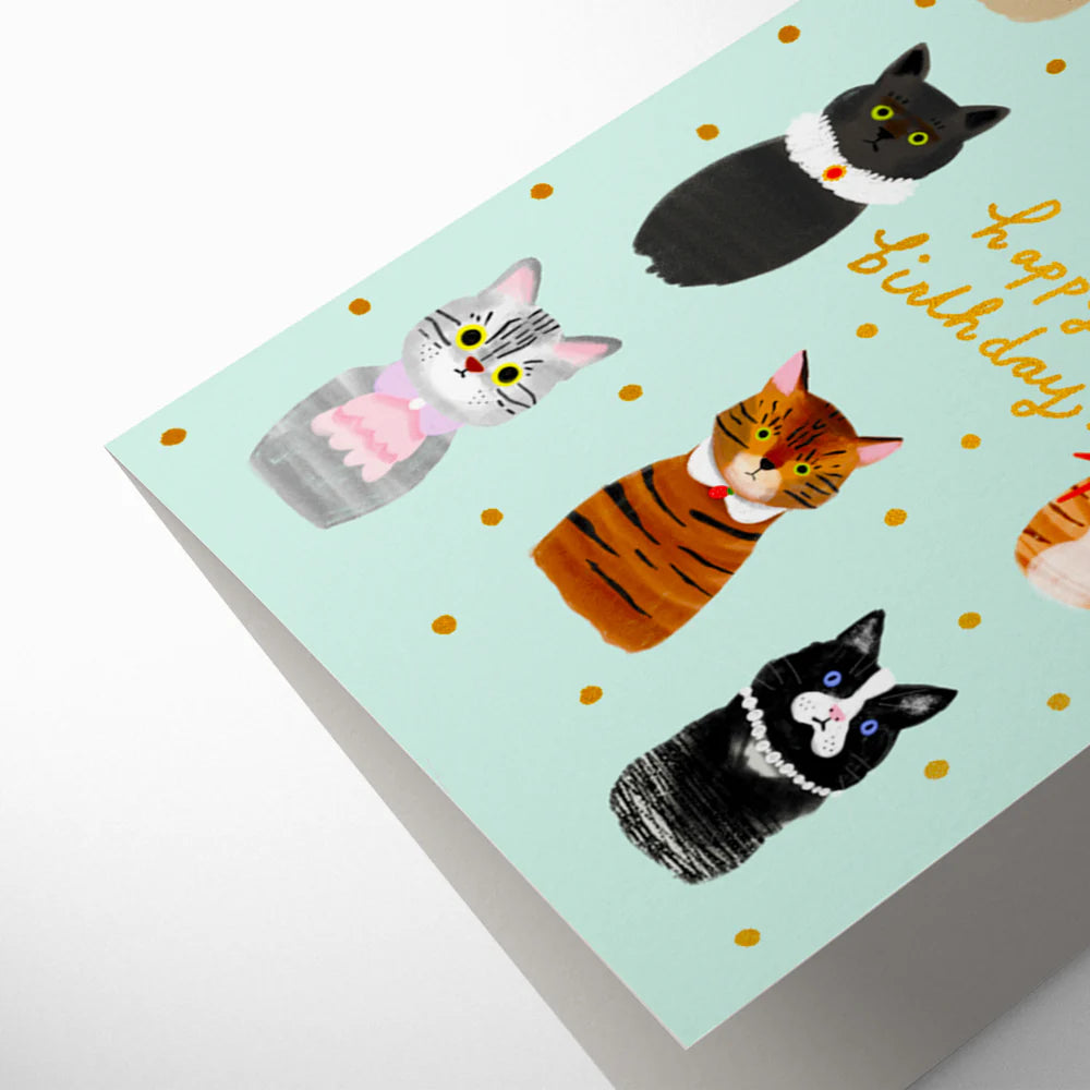 Party Cats gang, birthday card