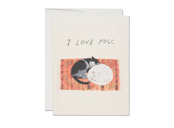 Cats cuddle love & friendship card