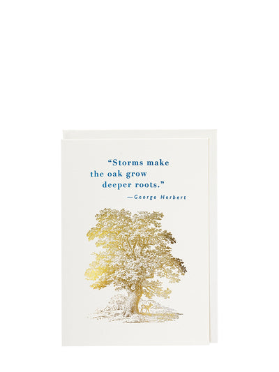 Deeper roots oak tree, sympathy card