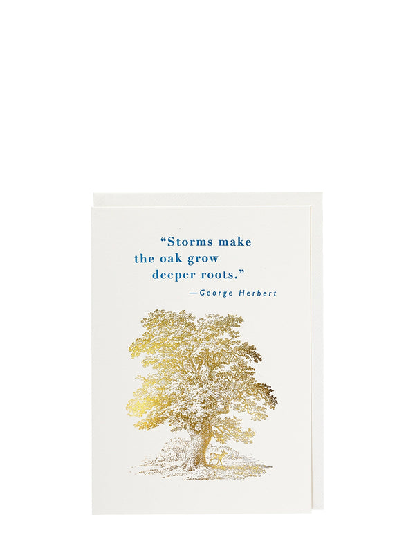 Deeper roots oak tree, sympathy card